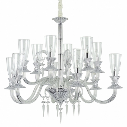 Подвесная люстра Ideal Lux Beethoven SP12 в стиле арт-деко, цвет хром