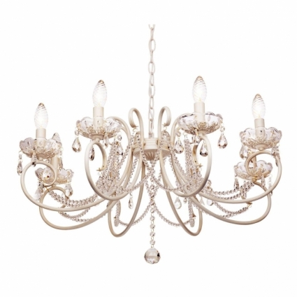 Подвесная люстра Silver Light Laurita 260.51.8 в стиле прованс, цвет белый