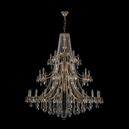 Подвесная люстра Bohemia Ivele 1771/20+10+5/490/B/GB в классическом стиле, цвет золотой