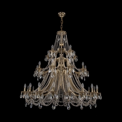 Каскадная люстра Bohemia Ivele 1771/20+10+5/490/C/GB в классическом стиле, цвет золотой