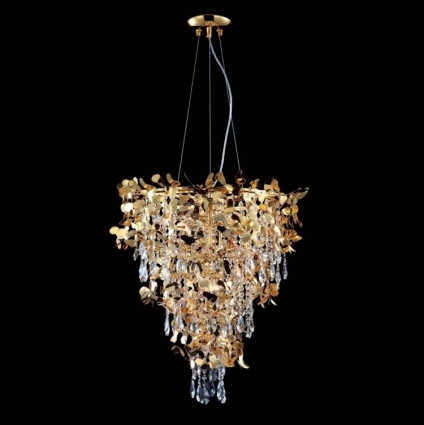 Подвесная люстра Crystal Lux Romeo SP10 Gold D600 в стиле арт-деко, цвет золотой