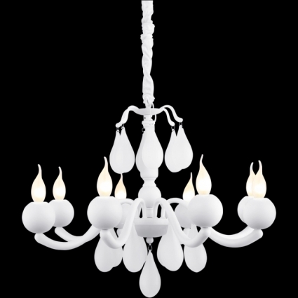 Подвесная люстра Arte Lamp Sigma A3229LM-8WH в стиле арт-деко, цвет белый