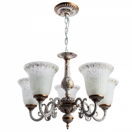 Подвесная люстра Arte Lamp 1 A1032LM-5WG в классическом стиле, цвет белый