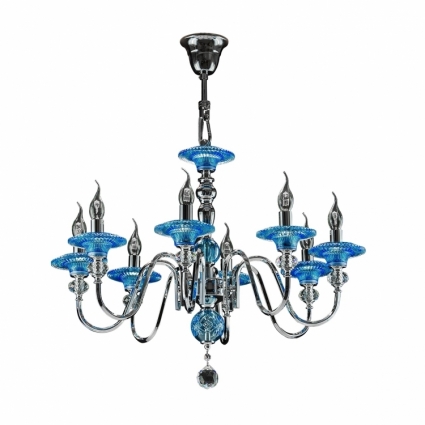 Подвесная люстра Osgona Azzurro 699084 в стиле арт-деко, цвет голубой, мощность 480 Вт