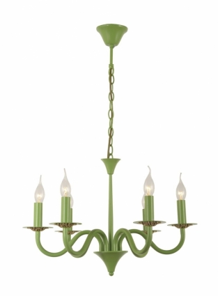 Подвесная люстра Arti Lampadari Pontone E 1.1.6 GR в стиле модерн, цвет зеленый