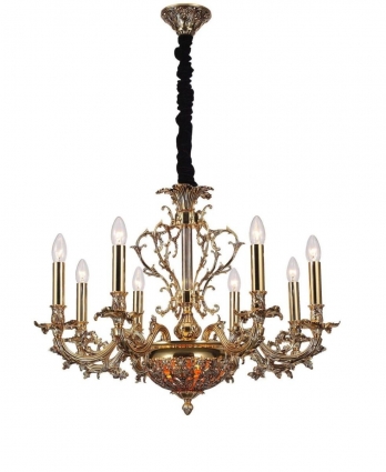 Подвесная люстра Lucia Tucci Firenze 1780.8.2 Antique Gold в классическом стиле, цвет золотой