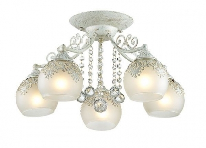 Потолочная люстра Lumion Tinetta 3256/5C в стиле прованс, цвет белый