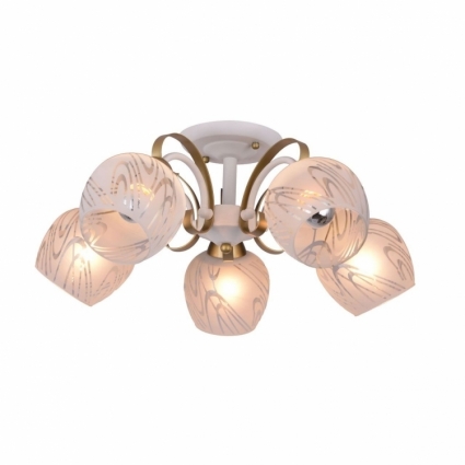 Потолочная люстра Toplight Samantha TL3690X-05WG в стиле модерн, цвет белый