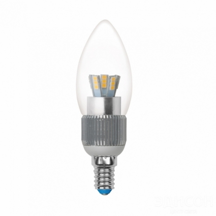 Uniel Лампа светодиодная диммируемая (08746) E14 5W 4500K свеча прозрачная LED-C37P-5W/NW/E14/CL/DIM