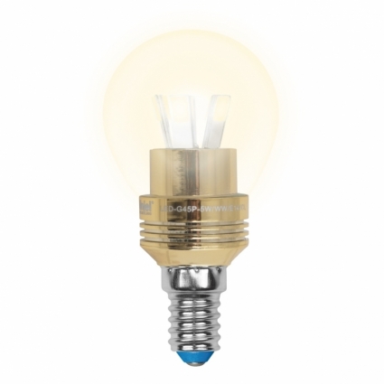 Uniel Лампа светодиодная (10061) E14 5W 3000K шар прозрачный LED-G45P-5W/WW/E14/CL ALC02GD