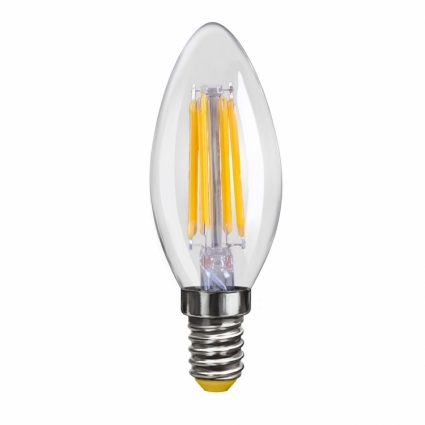Voltega Лампа светодиодная E14 4W 2800К свеча прозрачная VG10-C1E14warm4W-F 6997 цвет прозрачный