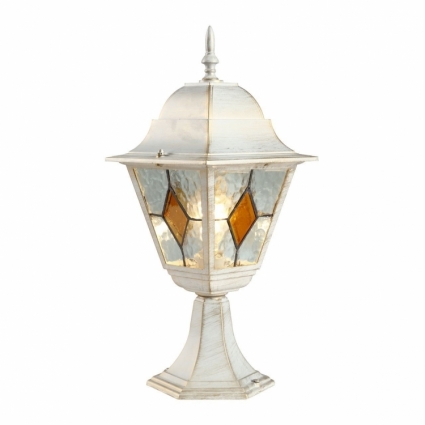 Уличный светильник Arte Lamp Berlin A1014FN-1WG в стиле тиффани, цвет белый