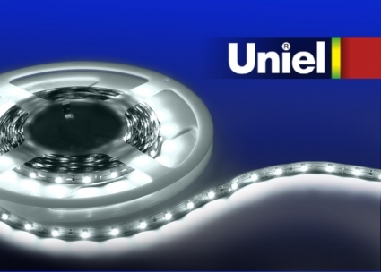 Светодиодная лента Uniel (04910) 3M белый 14.4W ULS-3528-60LED/m-8mm-IP33-DC12V-4,8W/m-3M-W, в современном стиле, цвет белый