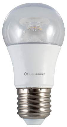 Наносвет Лампа светодиодная диммируемая E14 7,5W 2700K груша прозрачная LC-P45CL-D-7.5/E14/827 L236, цвет прозрачный