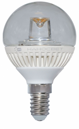 Наносвет Лампа светодиодная E14 5W 4000K шар прозрачный LC-GCL-5/E14/840 L153 цвет прозрачный