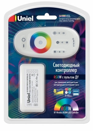 Контроллер для светодиодных лент 12/24В с пультом ДУ 2,4 ГГц (11106) Uniel ULC-G50-RGBW White, цвет белый