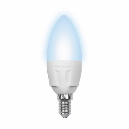 Volpe Лампа светодиодная (09454) E14 6W 4500K свеча матовая LED-C37-6W/NW/E14/FR/S цвет белый