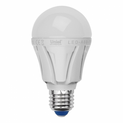 Uniel Лампа светодиодная диммируемая (UL-00000687) E27 11W 3000K шар матовый LED-A60-11W/WW/E27/FR/DIM с диммером