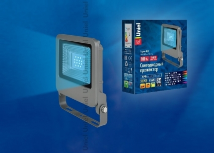 Прожектор светодиодный (UL-00002073) Uniel 10W ULF-F17-10W/BLUE в современном стиле, цвет голубой