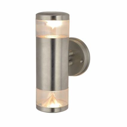 Уличный настенный светильник Arte Lamp Intrigo A8161AL-2SS в современном стиле, цвет серебро