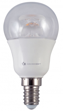 Наносвет Лампа светодиодная E14 7,5W 4000K груша прозрачная LC-P45CL-7.5/E14/840 L209, цвет прозрачный