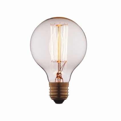 Loft IT Лампа накаливания E27 40W шар прозрачный G8040 в стиле лофт, цвет прозрачный