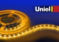 Светодиодная лента Uniel (04818) 5M желтый 72W ULS-5050-60LED/m-10mm-IP20-DC12V-14,4W/m-5M-YELLOW, в современном стиле, цвет белый