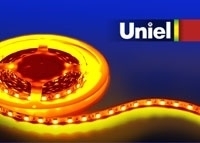 Светодиодная лента Uniel (04938) 5M желтый 72W ULS-5050-60LED/m-10mm-IP33-DC12V-14,4W/m-5M-YELLOW, в современном стиле, цвет белый
