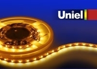 Светодиодная лента Uniel (04877) 5M желтый 72W ULS-5050-60LED/m-10mm-IP65-DC12V-14,4W/m-5M-YELLOW, в современном стиле, цвет белый