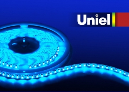 Светодиодная лента Uniel (04876) 5M синий 72W ULS-5050-60LED/m-10mm-IP65-DC12V-14,4W/m-5M-BLUE, в современном стиле, цвет белый