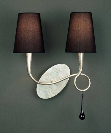 Бра Mantra Paola Painted Silver 3537 в стиле арт-деко, цвет черный, мощность 80 Вт