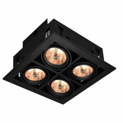 Встраиваемый светильник Arte Lamp Cardani A5930PL-4BK в современном стиле, цвет черный