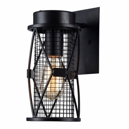 Настенный светильник Favourite Mesh 1783-1W в стиле лофт, цвет черный