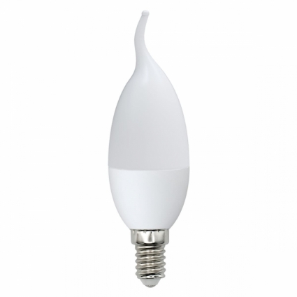 Volpe Лампа светодиодная (UL-00000307) E14 6W 4100K свеча на ветру матовая LED-CW37-6W/NW/E14/FR/O цвет белый