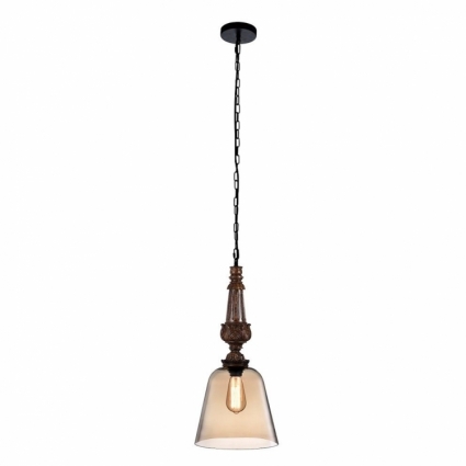 Подвесной светильник Crystal Lux Deco SP1 A Amber в стиле ретро, цвет коричневый
