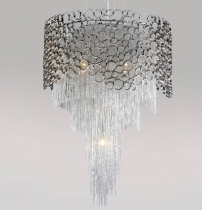 Подвесной светильник Crystal Lux Hauberk Sp-PL8 D60 в стиле модерн, цвет матовый никель