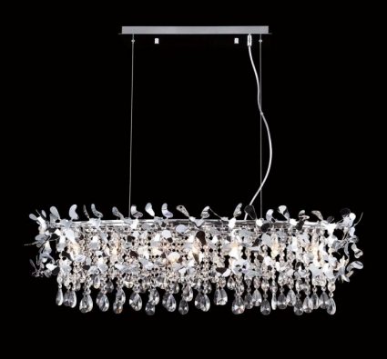 Подвесной светильник Crystal Lux Romeo SP8 Chrome L1000 в стиле арт-деко, цвет хром