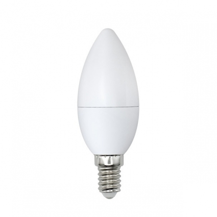 Volpe Лампа светодиодная (UL-00001069) E14 6W 6000K свеча матовая LED-C37-6W/DW/E14/FR/O цвет белый