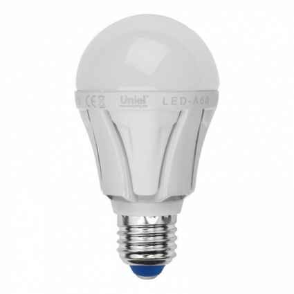 Uniel Лампа светодиодная (UL-00001525) E27 10W 4000K груша матовая LED-A60 10W/NW/E27/FR PLP01WH цвет белый