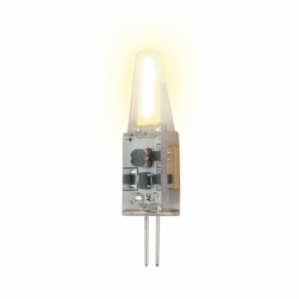 Uniel Лампа светодиодная (UL-00000184) G4 2W 3000K колба прозрачная LED-JC-12/2W/WW/G4/CL SIZ05TR цвет прозрачный