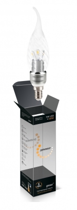 Gauss Светодиодная лампа 5W E14 4100K свеча на ветру прозрачная HA133201205-D с диммером