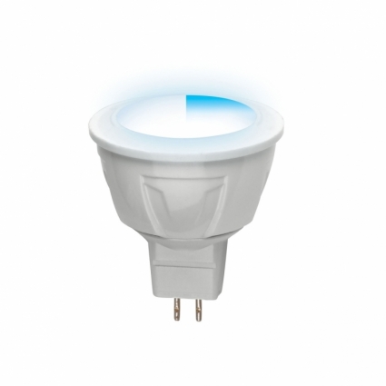 Uniel Лампа светодиодная (UL-00000695) GU5.3 5W 4500K полусфера матоваяLED-JCDR-5W/NW/GU5.3/FR/DIM PLP01WH цвет белый, с диммером