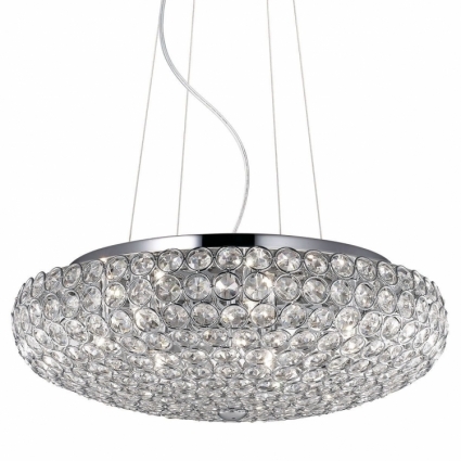 Подвесной светильник Ideal Lux King SP7 Cromo в стиле арт-деко, цвет хром