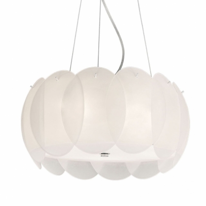 Подвесной светильник Ideal Lux Ovalino SP5 Bianco в стиле ретро, цвет белый