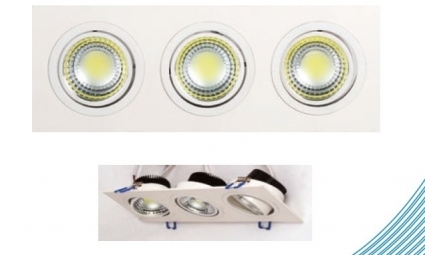 Встраиваемый светодиодный светильник Horoz 3X5W 2700К белый 016-021-0015 (HL6703L) в современном стиле, цвет белый