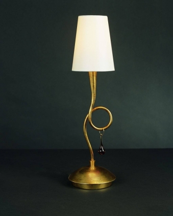 Настольная лампа Mantra Paola Painted Gold 3545 в стиле арт-деко, цвет белый