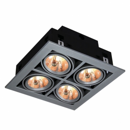 Встраиваемый светильник Arte Lamp Cardani A5930PL-4SI в современном стиле, цвет серебро