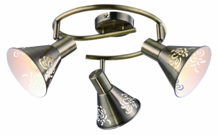Спот Arte Lamp Cono A5218PL-3AB в стиле кантри, цвет бронза, мощность 120 Вт