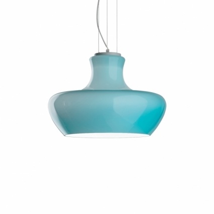 Подвесной светильник Ideal Lux Aladino SP1 D30 Azzurro в современном стиле, цвет голубой