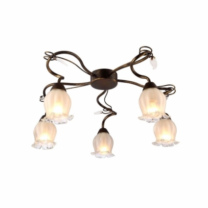 Потолочная люстра Arte Lamp 83 A7449PL-5BR в стиле кантри, цвет белый